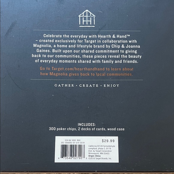 Hearth & Hand Natural Wood Poker Set with Black Label and Brown Handle - Picture 3 of 8